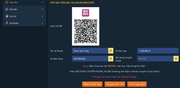 Hướng dẫn nạp tiền Alo789 đơn giản qua 3 phương thức thanh toán 4 Các lỗi nạp tiền người dùng hay mắc phải
